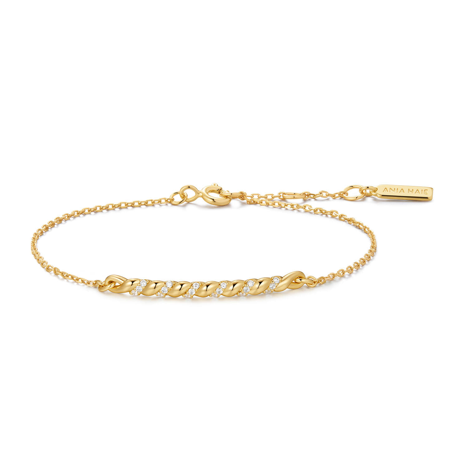  Tide Echo - Bracelets à maillons - Argent / GP 14 carats - Zircone - 18,5cm